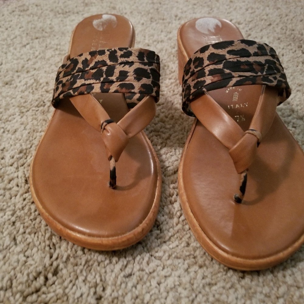 Italian shoemakers leopard sandals